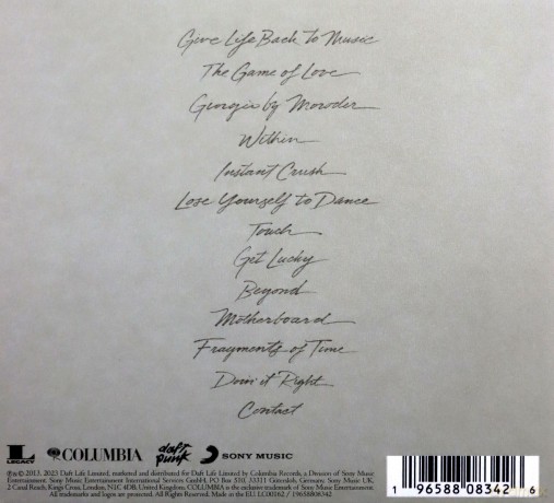 Daft Punk: Random Access Memories (Drumless) [CD]