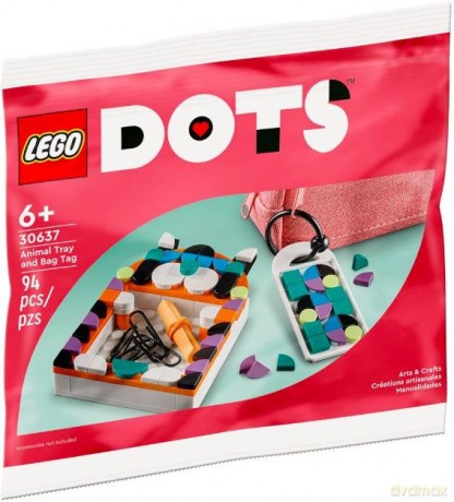 LEGO DOTS Tacka w kształcie zwierzaka i zawieszka na torbę (30637) [KLOCKI]