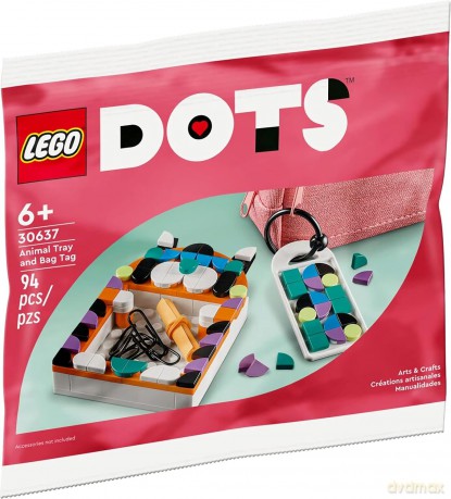 LEGO DOTS Tacka w kształcie zwierzaka i zawieszka na torbę (30637) [KLOCKI]