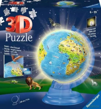 RAVENSBURGER 188 el. 3D Globus podświetlany [PUZZLE]