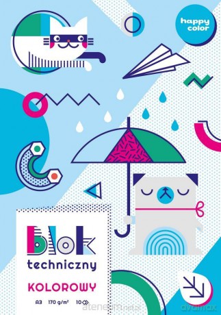 Blok techniczny kolor A3/10K 170g