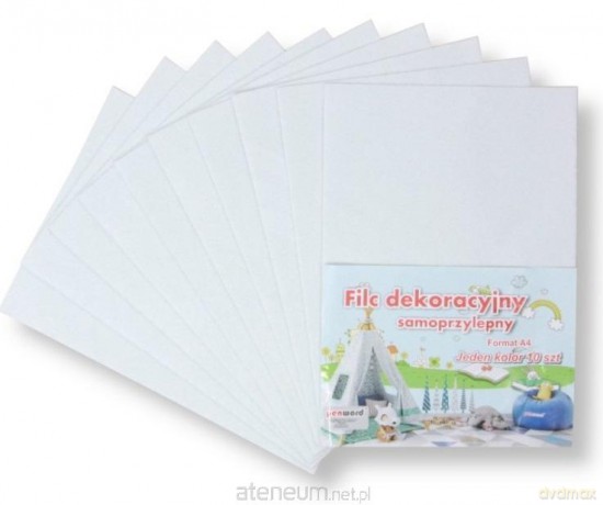 Filc A4 samoprzylepny biały 20x30cm 10szt