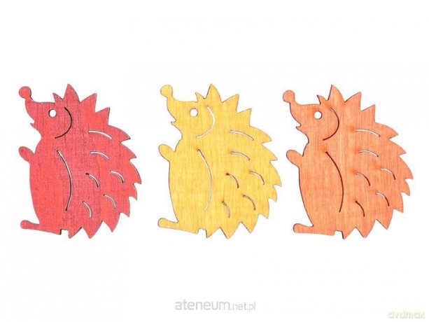 Jeż dekoracja drewniana 4cm 12szt