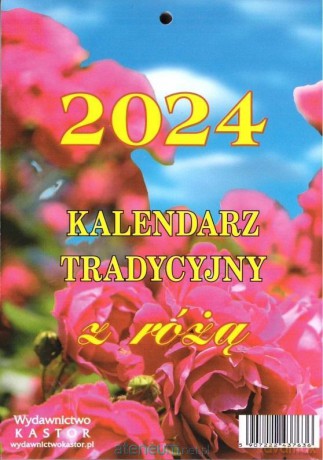 Kalendarz 2024 zdzierak tradycyjny z różą [KALENDARZ]