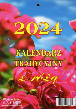Kalendarz 2024 zdzierak tradycyjny z różą [KALENDARZ]