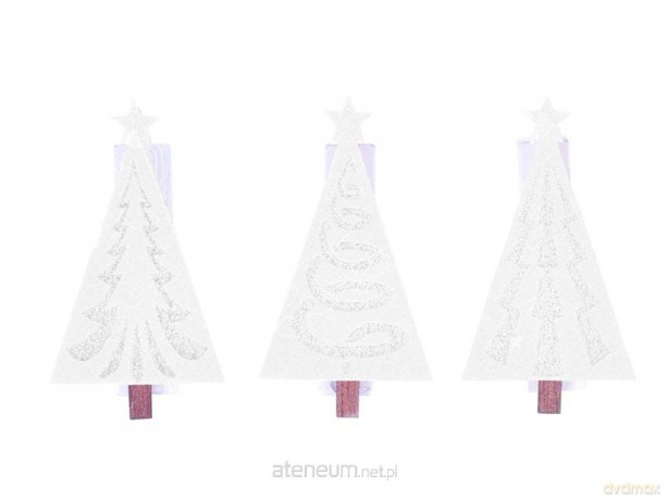 Klamerka drewniana BN choinka biała 4.5cm 9szt