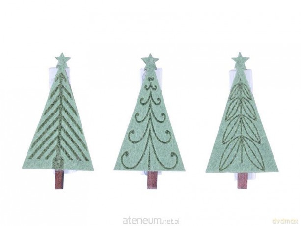 Klamerka drewniana BN choinka zielona 4.5cm 9szt