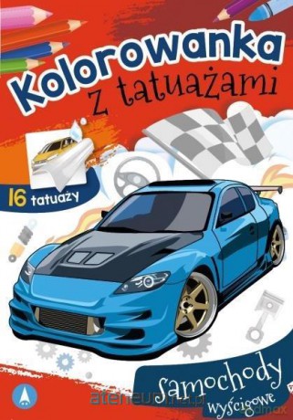 Kolorowanka z tatuażami. Samochody wyścigowe [KSIĄŻKA]