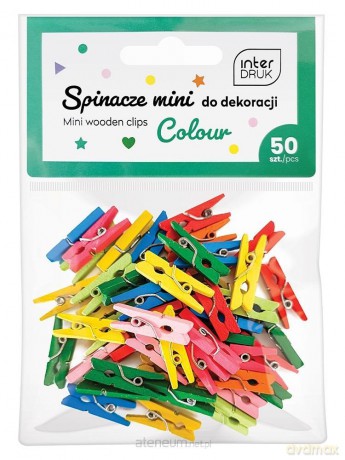 Kolorowe spinacze do dekoracji mini 50szt