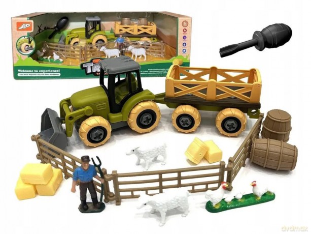 Mini farma traktor z przyczepą do skręcania