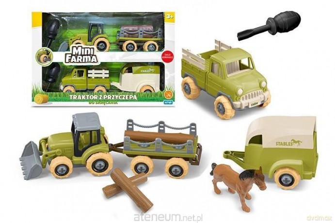Mini farma traktor z przyczepą do skręcania