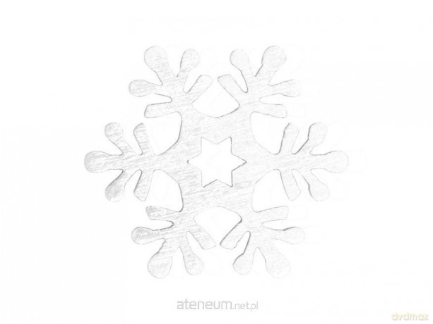 Śnieżynka biała dekoracja drewniana 2cm 24szt