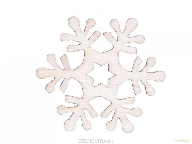 Śnieżynka naturalna dekoracja drewniana 4cm 12szt