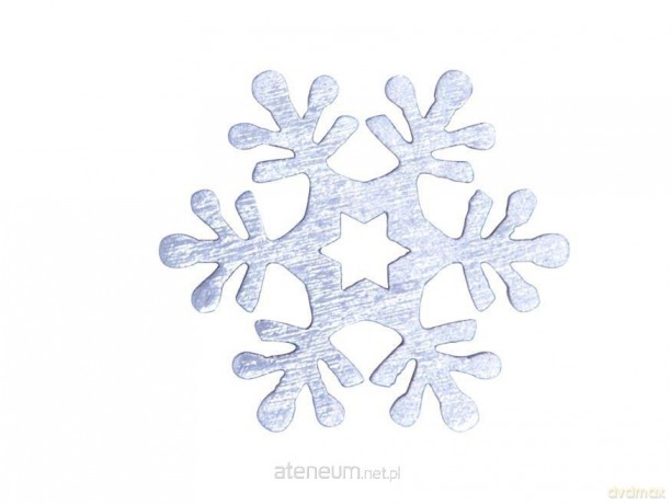 Śnieżynka srebrna dekoracja drewniana 4cm 12szt