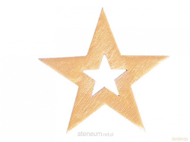 Śnieżynka złota dekoracja drewniana 4cm 12szt