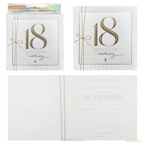 Zaproszenie Urodziny 18 5szt