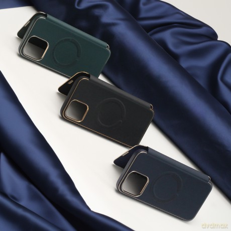 Etui Smart Gold Frame Mag do iPhone 13 Pro 6,1" granatowe