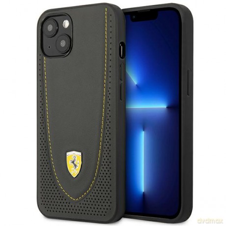 Ferrari nakładka do iPhone 13 6,1" FEHCP13MRGOG czarna hard case Leather Curved Line