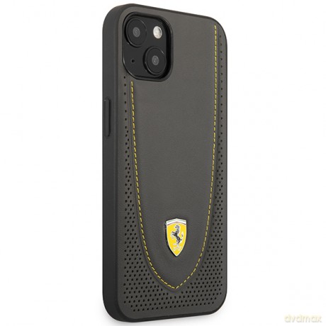 Ferrari nakładka do iPhone 13 6,1" FEHCP13MRGOG czarna hard case Leather Curved Line