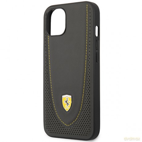 Ferrari nakładka do iPhone 13 6,1" FEHCP13MRGOG czarna hard case Leather Curved Line