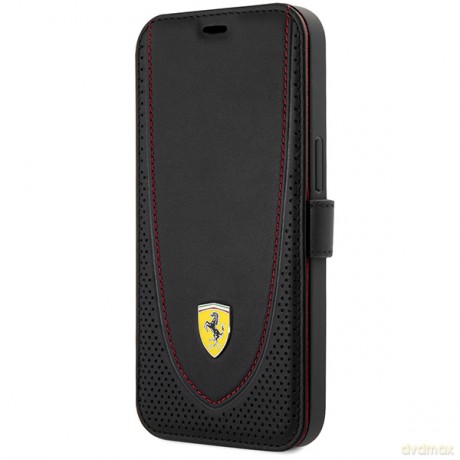 Ferrari nakładka do iPhone 13 Pro 6,1" FEFLBKP13LRGOK czarna book Leather Curved Line