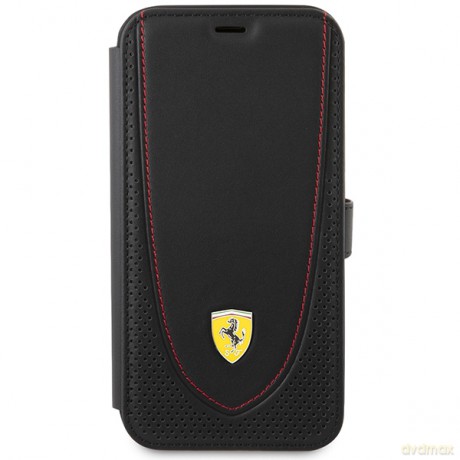 Ferrari nakładka do iPhone 13 Pro 6,1" FEFLBKP13LRGOK czarna book Leather Curved Line