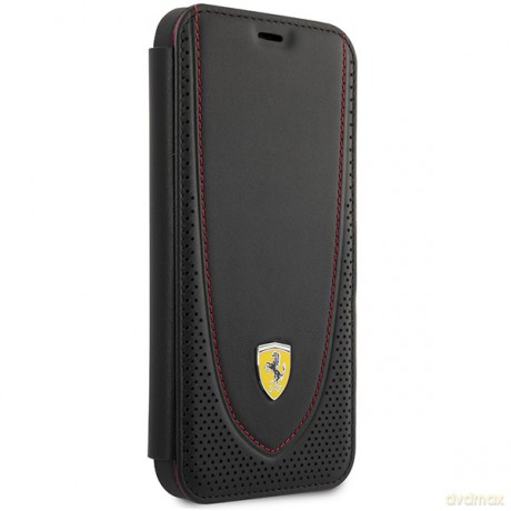 Ferrari nakładka do iPhone 13 Pro 6,1" FEFLBKP13LRGOK czarna book Leather Curved Line