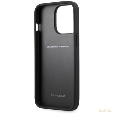 Ferrari nakładka do iPhone 13 Pro 6,1" FEHCP13LRGOG czarna hard case Leather Curved Line