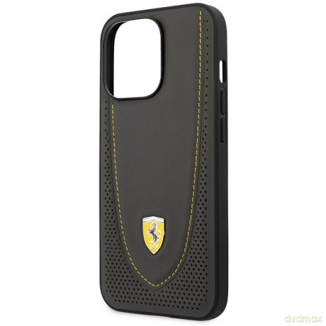 Ferrari nakładka do iPhone 13 Pro 6,1" FEHCP13LRGOG czarna hard case Leather Curved Line