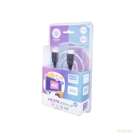 Forever Electro kabel JP-203 HDMI-HDMI V2.0 4K 3m czarny