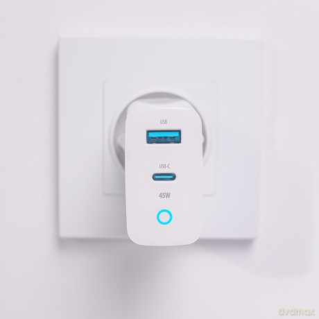Forever ładowarka sieciowa GaN PD QC TC-06-45AC 1x USB-C 1x USB 45W biała