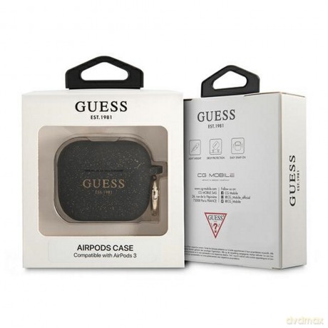 Guess etui do AirPods 3 GUA3SGGEK czarne Silicone Glitter