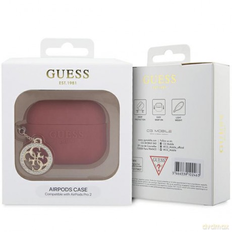 Guess etui do AirPods Pro 2 GUAP23DSLGHDF fuksja Silicone W/4G Diamond Charm