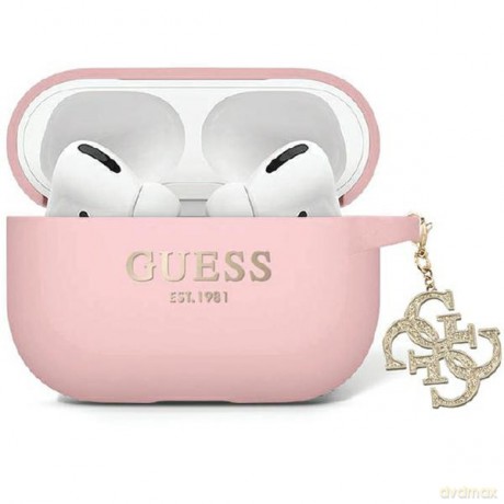 Guess etui do Airpods Pro 2 GUAP2LECG4P różowe Silicone 4G Strassed Charm