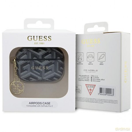 Guess etui do AirPods Pro 2 GUAP2PGCE4CK czarne Gcube Classic Gold Logo W/Charm