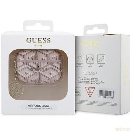 Guess etui do AirPods Pro 2 GUAP2PGCE4CP różowe Gcube Classic Gold Logo W/Charm