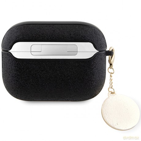 Guess etui do AirPods Pro 2 GUAP2PGEHCDK czarne Fixed Glitter W/ Heart Diamond Charm