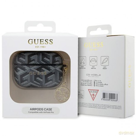 Guess etui do AirPods Pro GUAPPGCE4CK czarne Gcube Classic Gold Logo W/Charm