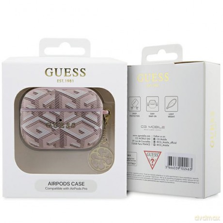 Guess etui do AirPods Pro GUAPPGCE4CP różowe Gcube Classic Gold Logo W/Charm