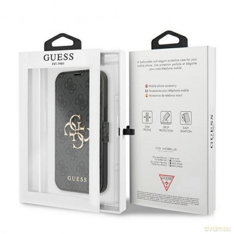 Guess etui do iPhone 13 Pro Max 6,7" GUBKP13X4GMGGR szary book case 4G Big Metal Logo