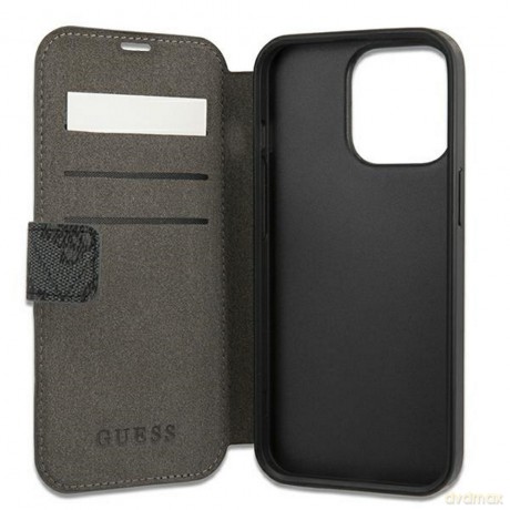 Guess etui do iPhone 13 Pro Max 6,7" GUBKP13X4GMGGR szary book case 4G Big Metal Logo