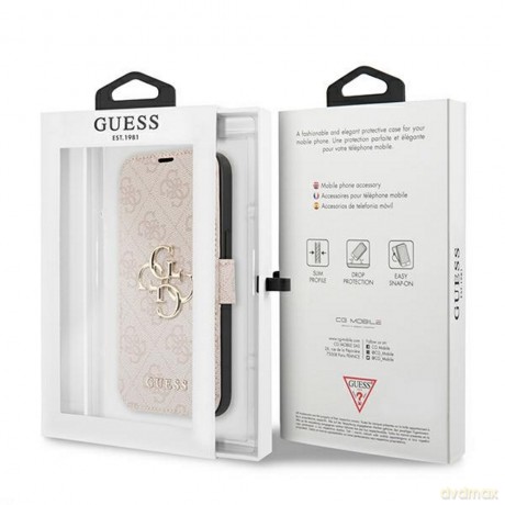 Guess etui do iPhone 13 Pro Max 6,7" GUBKP13X4GMGPI różowy book case 4G Big Metal Logo
