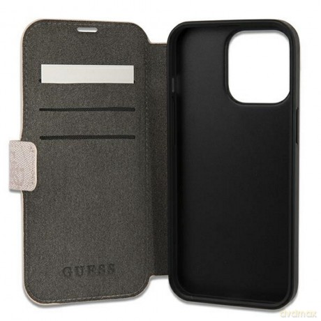 Guess etui do iPhone 13 Pro Max 6,7" GUBKP13X4GMGPI różowy book case 4G Big Metal Logo