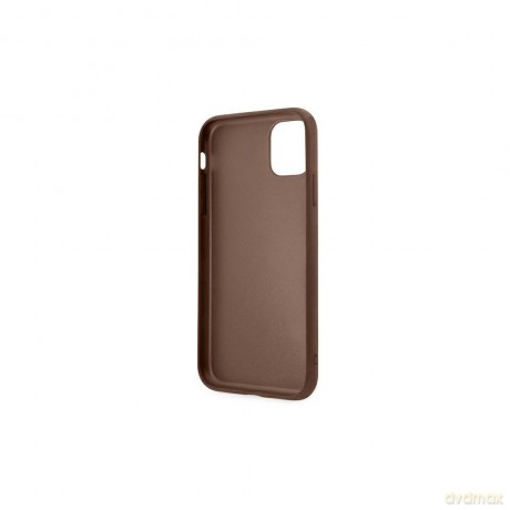 Guess nakładka do iPhone 11 GUHCN61G4GFBR hardcase PU 4G Metal Gold Logo brązowa