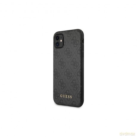 Guess nakładka do iPhone 11 GUHCN61G4GFGR hardcase PU 4G Metal Gold Logo szara