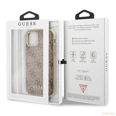 Guess nakładka do iPhone 11 GUHCN61G4GB brązowy hard case 4G Collection
