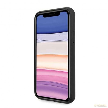 Guess nakładka do iPhone 11 GUHCN61G4GLGR szare hard case 4G PU Metal Logo