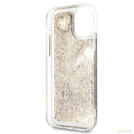 Guess nakładka do iPhone 11 GUHCN61GLHFLGO złoty hard case Glitter Hearts