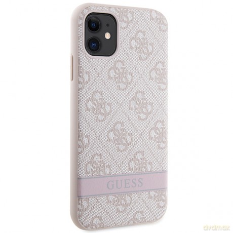 Guess nakładka do iPhone 11 GUHCN61P4SNP różowa HC 4G Stripe