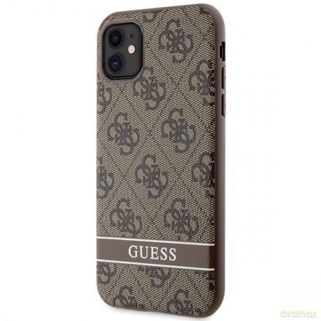 Guess nakładka do iPhone 11 GUHCN61P4SNW brązowa HC 4G Stripe